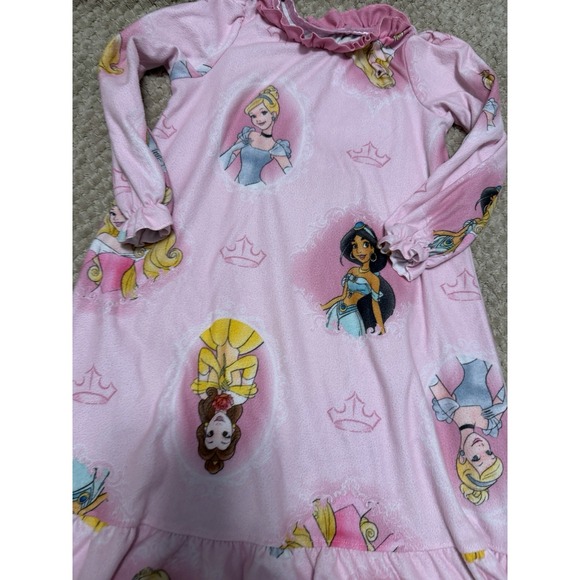 Disney Princess Pink Fleece Nightgown Girls Sz 4 Dress Pajamas PJS - Picture 2 of 4
